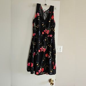Black floral sun dress